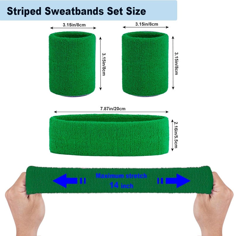 FACATH Sweatbands Headband and Wrist Set, Cotton Sweat Band for Athletic Men and Women, Sweatbands Sports Headbands for Working Out, Running, Basketball, Tennis, Yoga - Image 3